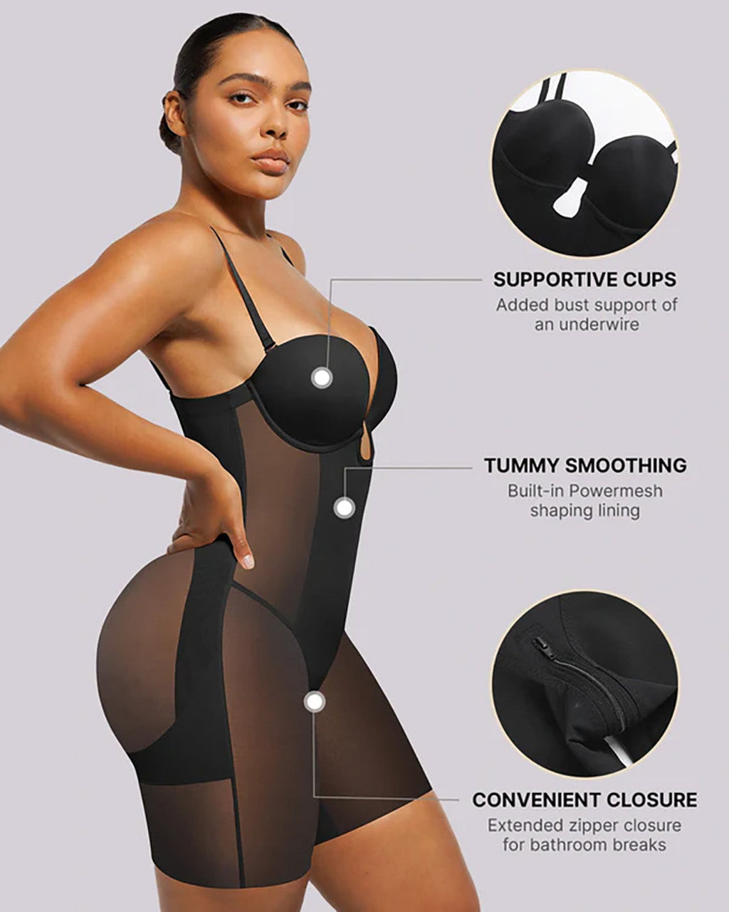 zorryx™ MeshSmooth-Deep Plunge Bodysuit