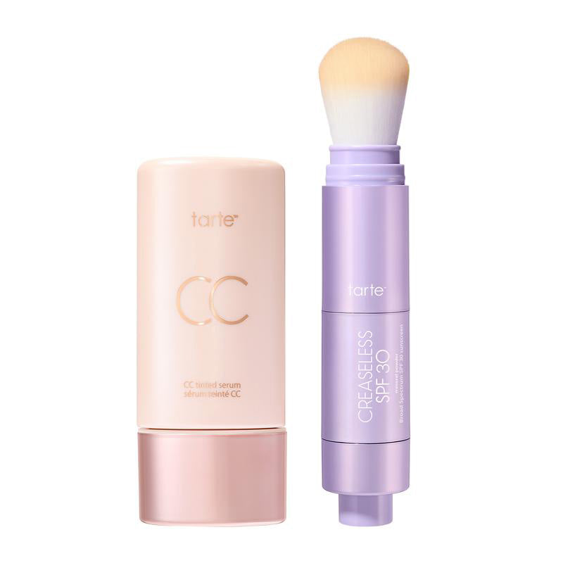 tarte summer skin essentials - CC color-correcting tinted serum + creaseless SPF 30 mineral setting powder