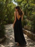 Women's Solid Color Backless Cami Dress
